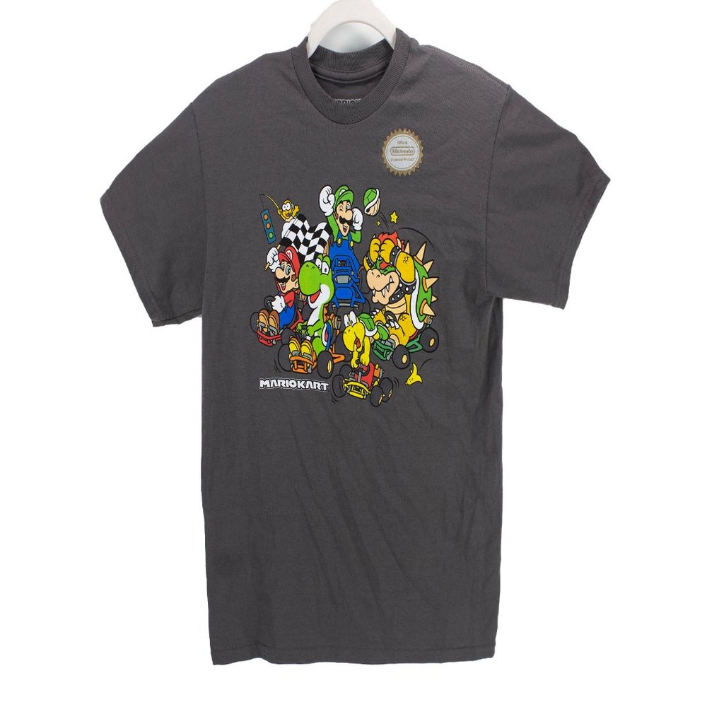Nintendo NEW Mario Kart Youth Size 4 Gray T Shirt